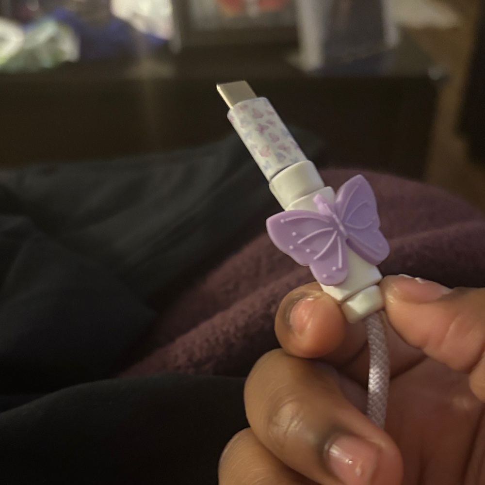 Purple Butterfly Charging Cable